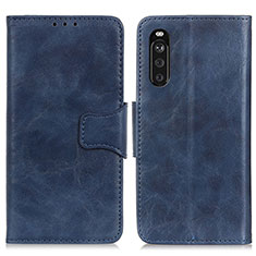 Funda de Cuero Cartera con Soporte Carcasa M02L para Sony Xperia 10 III SOG04 Azul