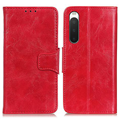 Funda de Cuero Cartera con Soporte Carcasa M02L para Sony Xperia 10 IV Rojo