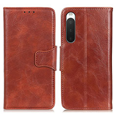 Funda de Cuero Cartera con Soporte Carcasa M02L para Sony Xperia 10 IV SO-52C Marron