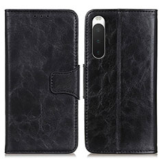 Funda de Cuero Cartera con Soporte Carcasa M02L para Sony Xperia 10 IV SOG07 Negro