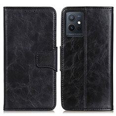 Funda de Cuero Cartera con Soporte Carcasa M02L para Vivo T1 5G India Negro