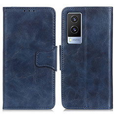 Funda de Cuero Cartera con Soporte Carcasa M02L para Vivo V21e 5G Azul