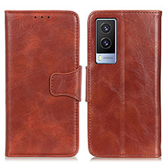 Funda de Cuero Cartera con Soporte Carcasa M02L para Vivo V21e 5G Marron