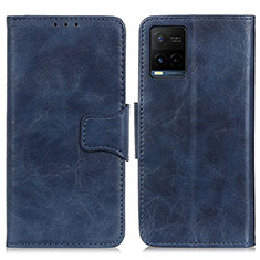 Funda de Cuero Cartera con Soporte Carcasa M02L para Vivo Y21a Azul