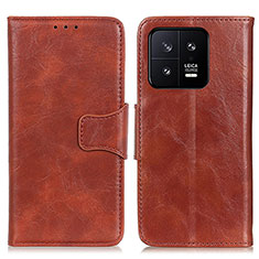 Funda de Cuero Cartera con Soporte Carcasa M02L para Xiaomi Mi 13 5G Marron