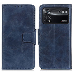 Funda de Cuero Cartera con Soporte Carcasa M02L para Xiaomi Poco X4 Pro 5G Azul