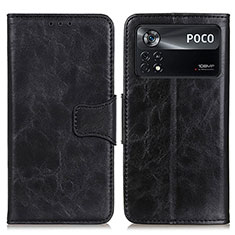 Funda de Cuero Cartera con Soporte Carcasa M02L para Xiaomi Poco X4 Pro 5G Negro