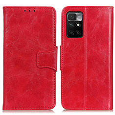 Funda de Cuero Cartera con Soporte Carcasa M02L para Xiaomi Redmi 10 (2022) Rojo