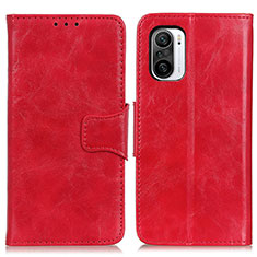 Funda de Cuero Cartera con Soporte Carcasa M02L para Xiaomi Redmi K40 Pro+ Plus 5G Rojo