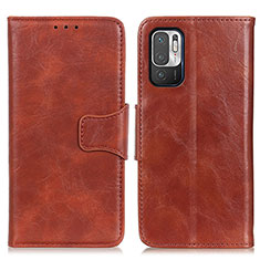 Funda de Cuero Cartera con Soporte Carcasa M02L para Xiaomi Redmi Note 10 5G Marron