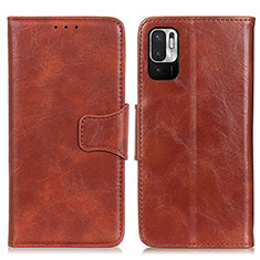 Funda de Cuero Cartera con Soporte Carcasa M02L para Xiaomi Redmi Note 10 JE 5G Marron