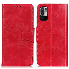 Funda de Cuero Cartera con Soporte Carcasa M02L para Xiaomi Redmi Note 10 JE 5G Rojo