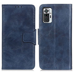 Funda de Cuero Cartera con Soporte Carcasa M02L para Xiaomi Redmi Note 10 Pro 4G Azul