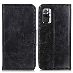 Funda de Cuero Cartera con Soporte Carcasa M02L para Xiaomi Redmi Note 10 Pro 4G Negro