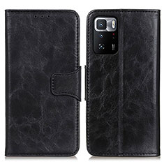 Funda de Cuero Cartera con Soporte Carcasa M02L para Xiaomi Redmi Note 10 Pro 5G Negro