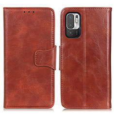 Funda de Cuero Cartera con Soporte Carcasa M02L para Xiaomi Redmi Note 10T 5G Marron