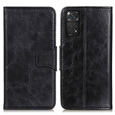 Funda de Cuero Cartera con Soporte Carcasa M02L para Xiaomi Redmi Note 11 4G (2022) Negro