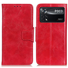 Funda de Cuero Cartera con Soporte Carcasa M02L para Xiaomi Redmi Note 11E Pro 5G Rojo