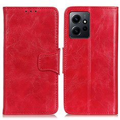 Funda de Cuero Cartera con Soporte Carcasa M02L para Xiaomi Redmi Note 12 4G Rojo