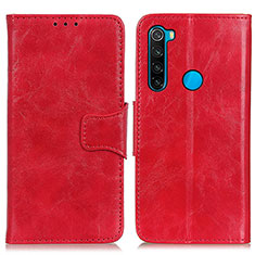 Funda de Cuero Cartera con Soporte Carcasa M02L para Xiaomi Redmi Note 8 (2021) Rojo