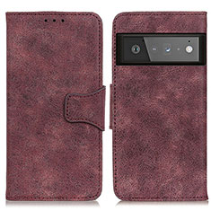 Funda de Cuero Cartera con Soporte Carcasa M03L para Google Pixel 6 Pro 5G Morado