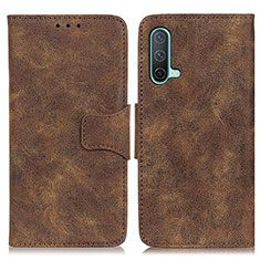 Funda de Cuero Cartera con Soporte Carcasa M03L para OnePlus Nord CE 5G Marron