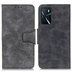 Funda de Cuero Cartera con Soporte Carcasa M03L para Oppo A16s Negro