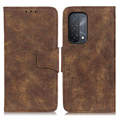 Funda de Cuero Cartera con Soporte Carcasa M03L para Oppo A54 5G Marron