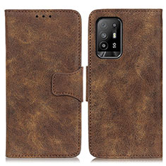 Funda de Cuero Cartera con Soporte Carcasa M03L para Oppo A94 5G Marron