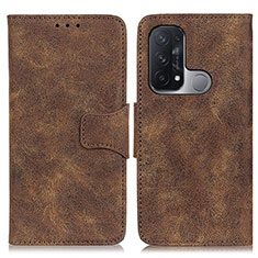 Funda de Cuero Cartera con Soporte Carcasa M03L para Oppo Reno5 A Marron