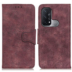 Funda de Cuero Cartera con Soporte Carcasa M03L para Oppo Reno5 A Morado