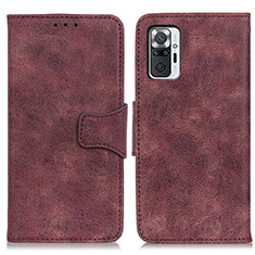 Funda de Cuero Cartera con Soporte Carcasa M03L para Xiaomi Redmi Note 10 Pro 4G Morado