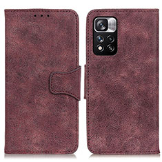 Funda de Cuero Cartera con Soporte Carcasa M03L para Xiaomi Redmi Note 11 Pro+ Plus 5G Morado