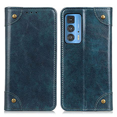 Funda de Cuero Cartera con Soporte Carcasa M04L para Motorola Moto Edge 20 Pro 5G Azul