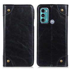 Funda de Cuero Cartera con Soporte Carcasa M04L para Motorola Moto G60 Negro