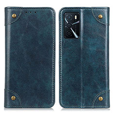 Funda de Cuero Cartera con Soporte Carcasa M04L para Oppo A16 Azul