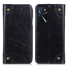 Funda de Cuero Cartera con Soporte Carcasa M04L para Oppo A16s Negro