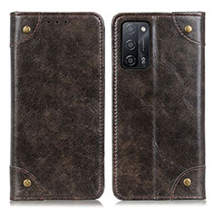 Funda de Cuero Cartera con Soporte Carcasa M04L para Oppo A53s 5G Bronze