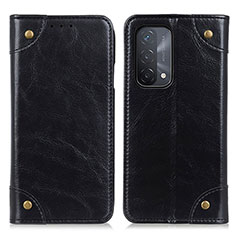 Funda de Cuero Cartera con Soporte Carcasa M04L para Oppo A54 5G Negro