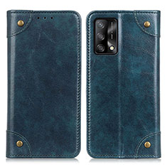 Funda de Cuero Cartera con Soporte Carcasa M04L para Oppo A74 4G Azul