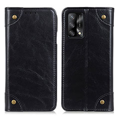 Funda de Cuero Cartera con Soporte Carcasa M04L para Oppo A74 4G Negro