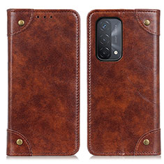 Funda de Cuero Cartera con Soporte Carcasa M04L para Oppo A74 5G Marron