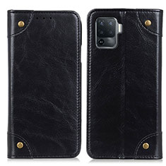 Funda de Cuero Cartera con Soporte Carcasa M04L para Oppo A94 4G Negro