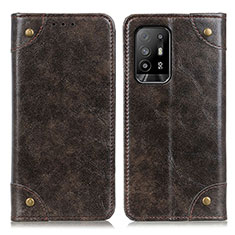 Funda de Cuero Cartera con Soporte Carcasa M04L para Oppo A94 5G Bronze