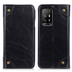 Funda de Cuero Cartera con Soporte Carcasa M04L para Oppo A94 5G Negro