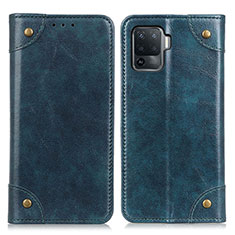 Funda de Cuero Cartera con Soporte Carcasa M04L para Oppo F19 Pro Azul