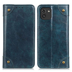 Funda de Cuero Cartera con Soporte Carcasa M04L para Samsung Galaxy A03 Azul