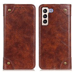 Funda de Cuero Cartera con Soporte Carcasa M04L para Samsung Galaxy S21 FE 5G Marron