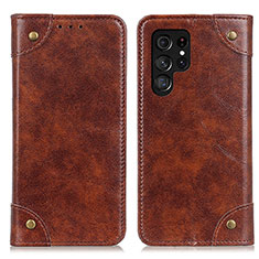 Funda de Cuero Cartera con Soporte Carcasa M04L para Samsung Galaxy S21 Ultra 5G Marron