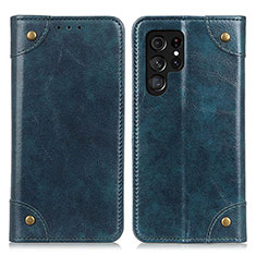 Funda de Cuero Cartera con Soporte Carcasa M04L para Samsung Galaxy S22 Ultra 5G Azul